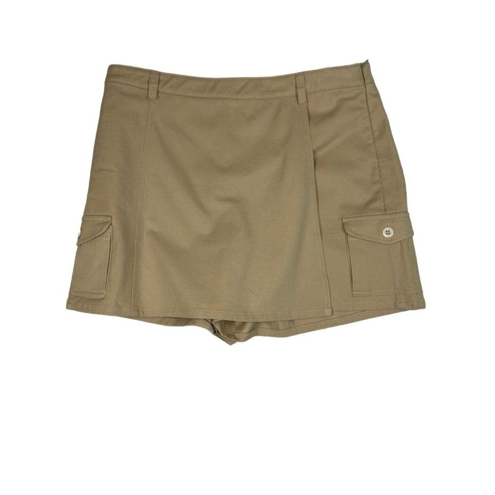 Boston Proper Wrap Shorts‎ Khaki with Pockets Size 16